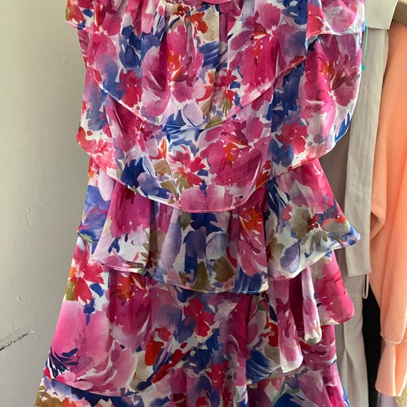 Misa Los Angeles Luciana Floral Strapless Asymmetric Dress - Picture 5 of 5